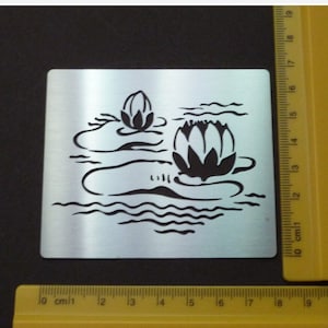 Pochoir en acier inoxydable Fleur Floral WaterPond Lily Emboss METAL