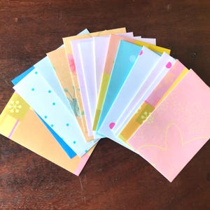 Buste per biglietti regalo fatte a mano, buste per semi, porta biglietti da visita, set di 16 buste per biglietti assortiti