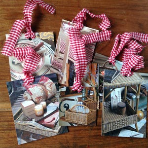 7 etichette da appendere in stile campagna francese, etichette regalo in stile cottage riciclato, fattoria chic, decorazioni in carta in stile country vintage, effimeri diari spazzatura