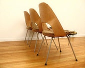 very early ,set of 3,knoll,Saarinen executive chairs, from Keck and Keck -Fagen McMahon house-Chicago