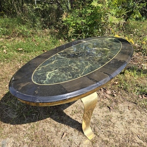 Muller's of Mexico Onyx and Brass Coffee Table - Etsy