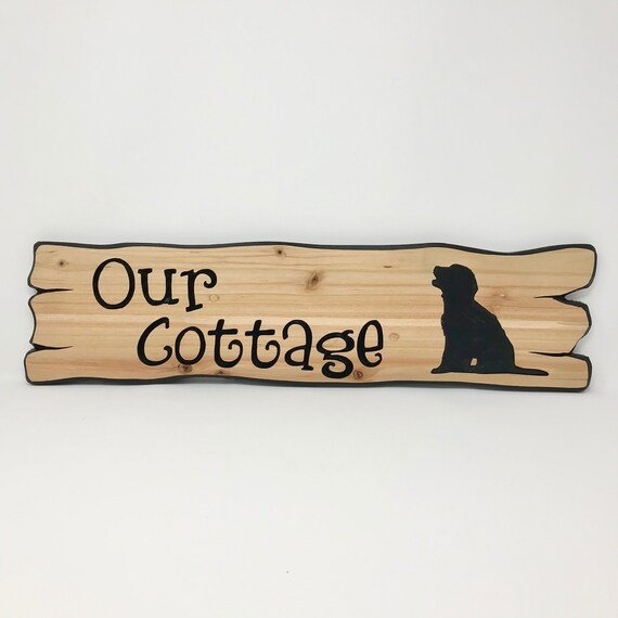 Rustic Decor Cottage Signs Custom Carved Wood Sign Dog Etsy