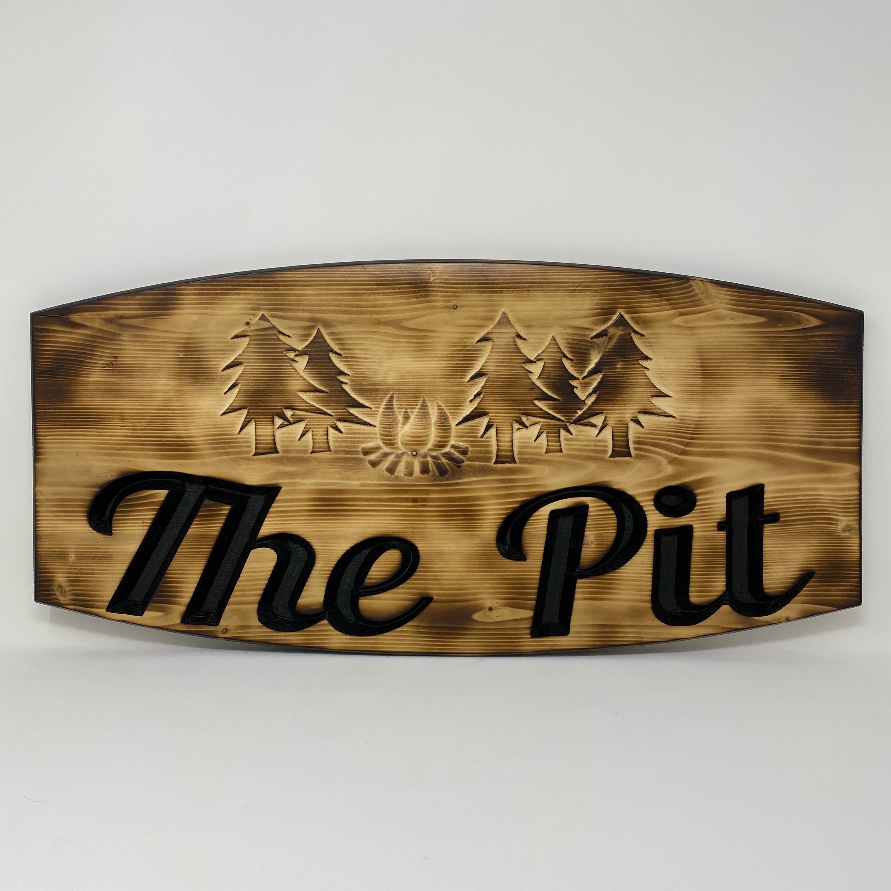 Fire pit sign backyard signs personalized gifts for dad Etsy