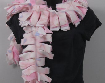 Teddy Bear Themed Fringed Fleece Scarf, FOUR Layers of Fashionable Warmth! (Patterned Colors)