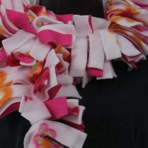 Floral Fringed Fleece Scarf, FOUR Layers of Fashionable Warmth! (Patterned Colors)