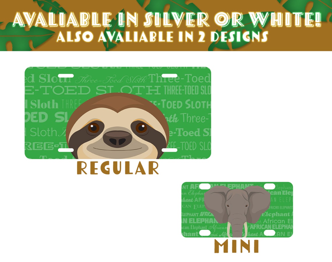 Adorable Wild Animal Sign License Plate Large OR Mini Etsy