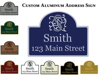 Custom Aluminum Wall Mounted Address Sign 11.5" x 15.25"x.045" with Rounded Top