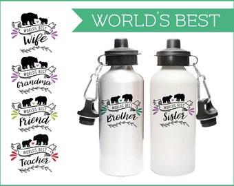 World's Best Inspired 600ml (20oz) Water Bottle with Cap!!