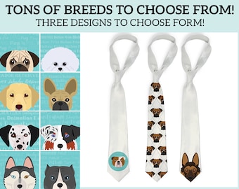 Elegant Dog Breed Design Novelty Necktie - 56" Length