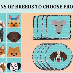 Adorable Dog Breed Design Slate Coasters! (Set of 4)