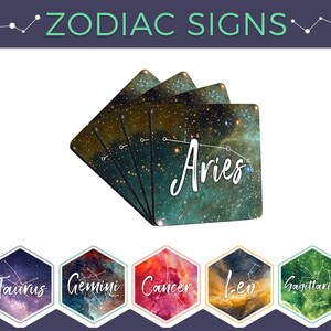 Gorgeous Zodiac Design Rubber Coasters! (Set of 4)