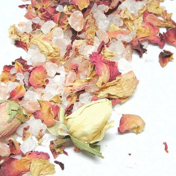 Bath Salts,Rose & Lemon with essential oils | Aromatherapy | Organic Skincare | Natural Beauty Products | Vegan Gifts | Christmas Presents