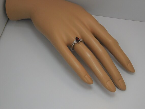 10K Ruby Red  Tournaline With Two Tiny Diamonds R… - image 5