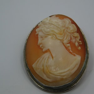 Shell Cameo Pendant/Brooch 800 Silver