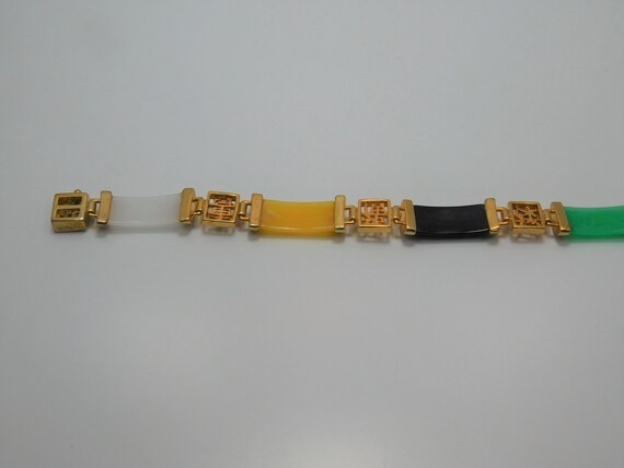 Faux Jade Gold Bracelet - image 8