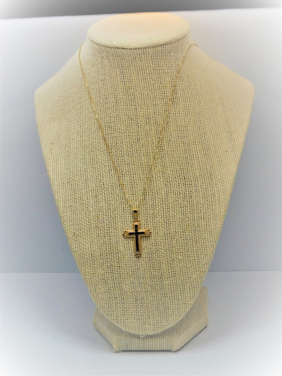 14K Gold Cross And Chain - image 1