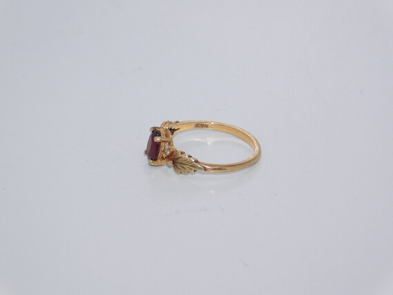 10K Ruby Red  Tournaline With Two Tiny Diamonds R… - image 3