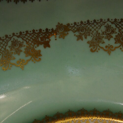 Hand Painted French Porcelain Bowl shops With Brass Base