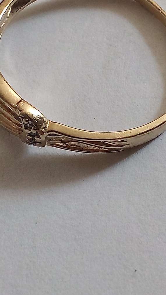 10K ruby Red stone Filigree Ring Size 7 - image 5