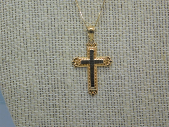 14K Gold Cross And Chain - image 2
