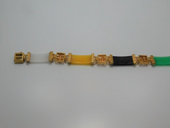 Faux Jade Gold Bracelet - image 1