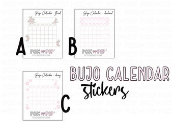 Bujo Calendar Stickers