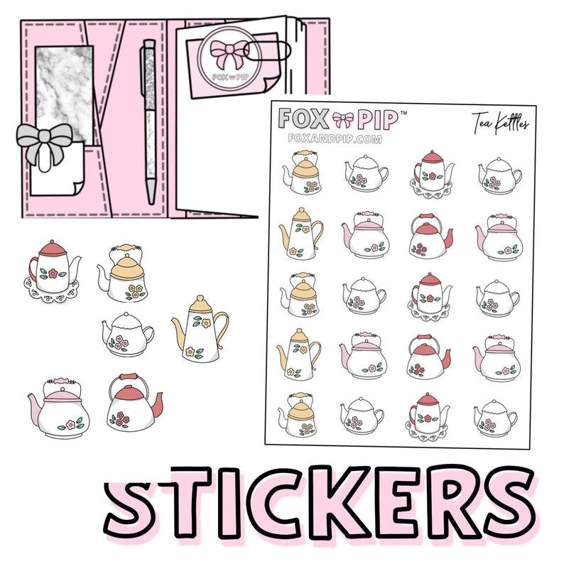 Tea Kettle Sticker Tea Kettles - Etsy
