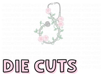 Floral Stethoscope DIE CUT
