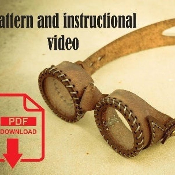 Steampunk leather goggles. PDF Pattern and full vector for laser cutting (+ video tutorial)