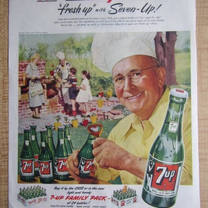 1952 SEVEN-UP &quot; 7-up &quot; Ad  Fresh up with seven-up ! **magazine ad