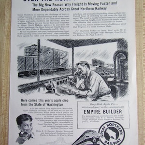 1956 GREAT NORTHERN Railway Empire Builder  and Viceroy Cigarettes on back magazine ad.