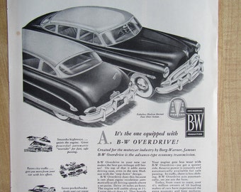 vintage  1952 HUDSON  2 door magazine ad advertisement