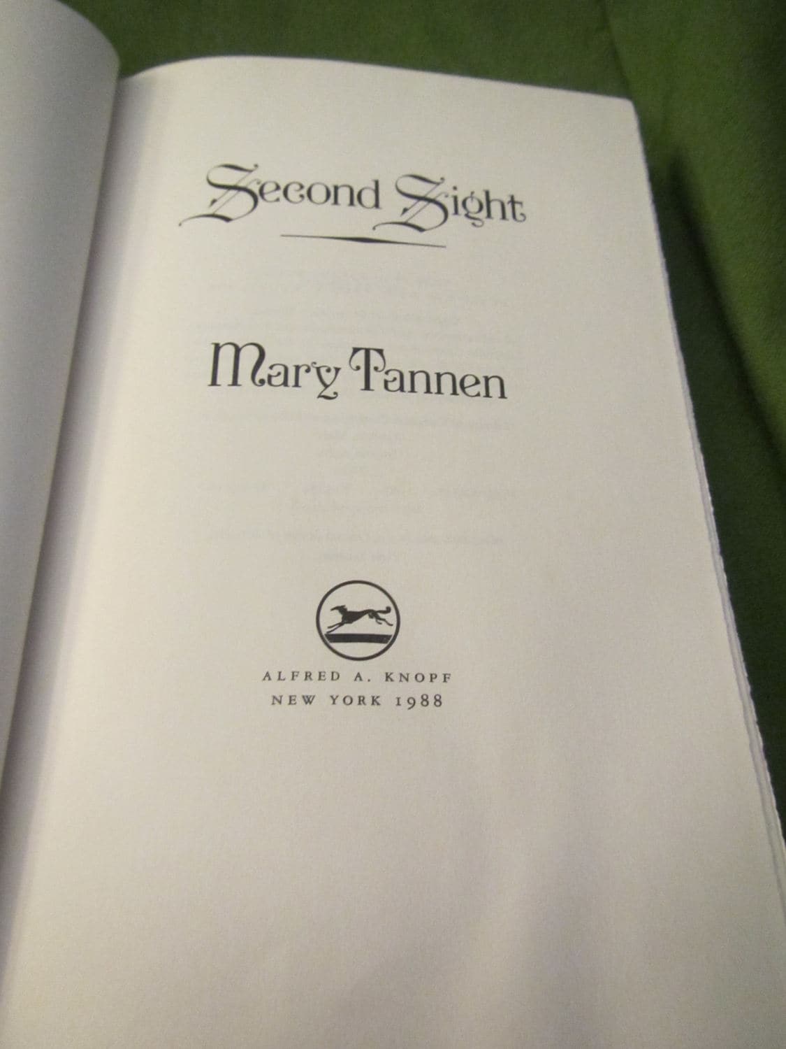 1987 ** Second Sight ** Mary Tannen ** 1st Edition **sj - Etsy
