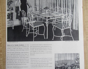 1946 LuJo CRAFT DINGING SET ad and Valentine Seaver Furniture ad on back***** magazine ad.