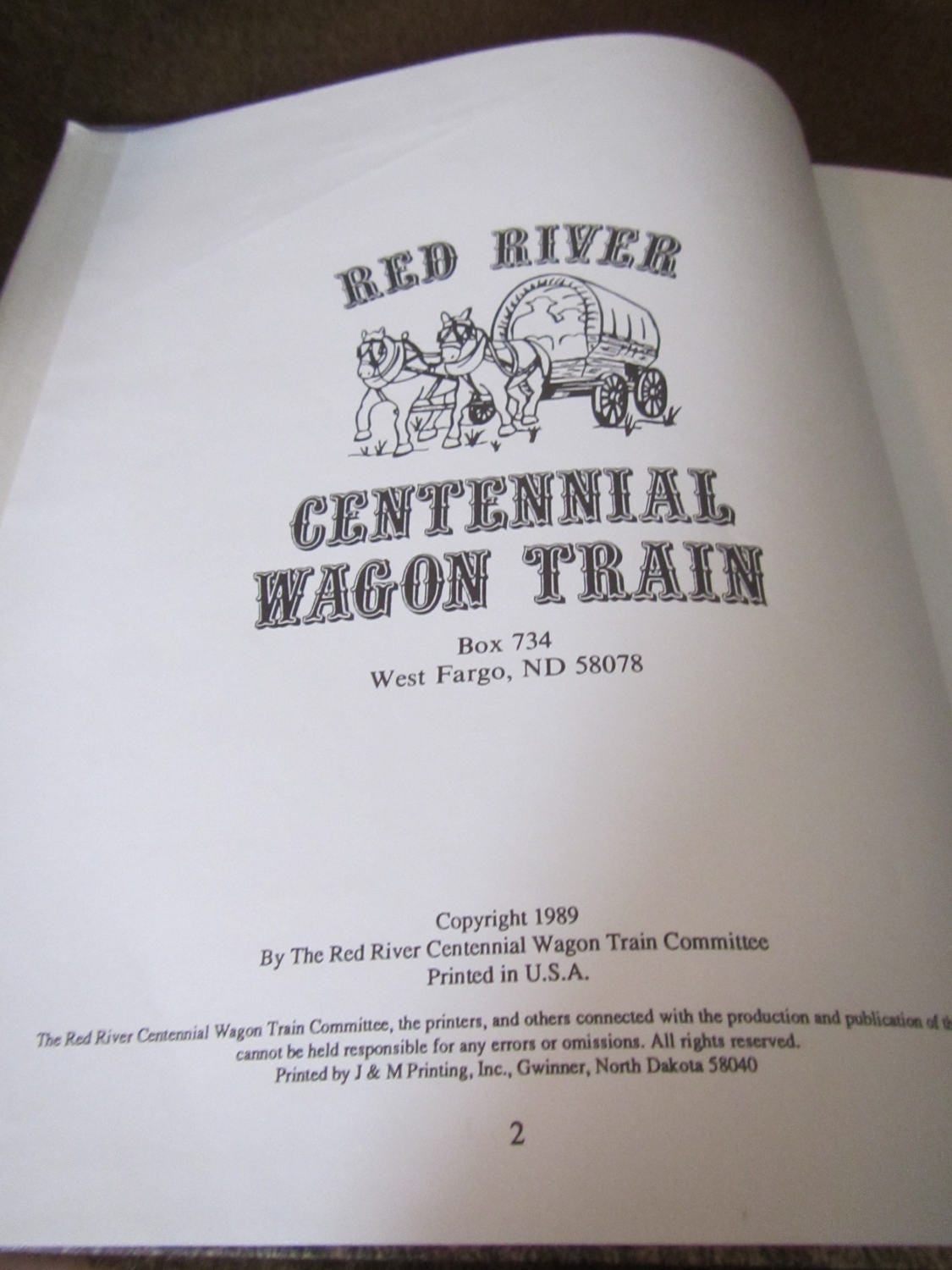1989 ** Red River Centennial Wagon Train * Commemorative History Book ...
