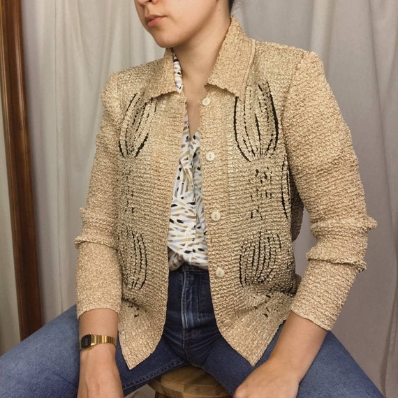 90s Vintage Camel Popcorn mesh Button Down Shirt r