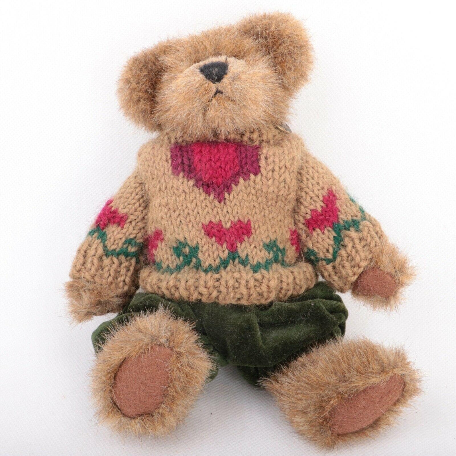 Boyds Bears Bear Wearing Brown Floral Flower Sweater Etsy