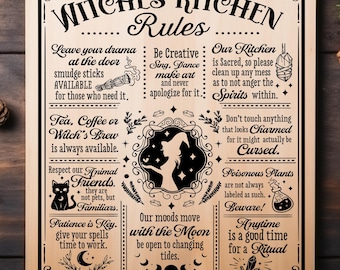 Witches Kitchen Rules SVG, Laser Engrave Digital File