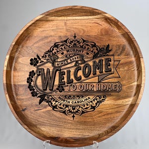 Custom Welcome to Our Home Digital File, Personalized Realtor Gift SVG, Laser Engraved House Warming Gift, Lightburn Template, Closing Gift