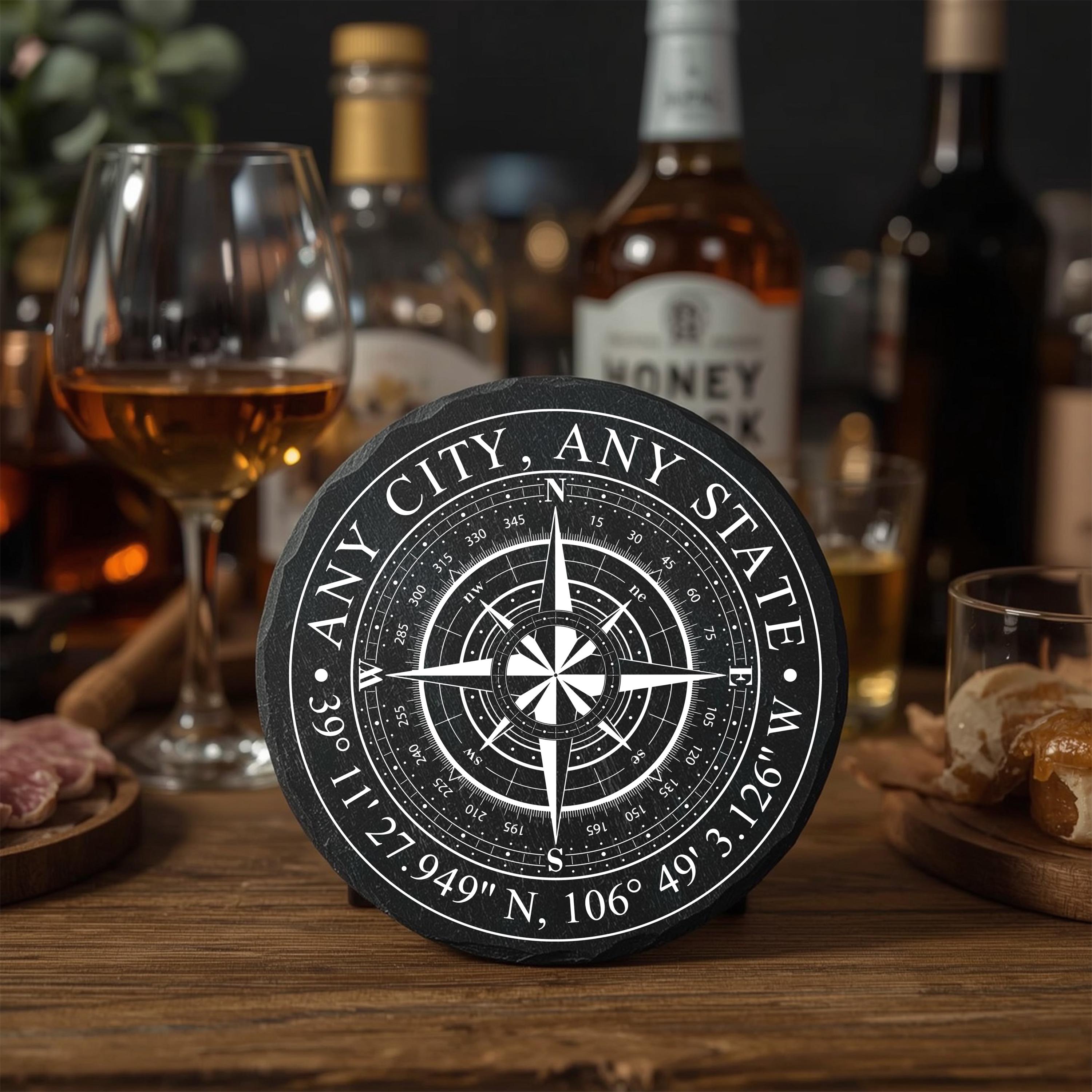 Customizable Compass Rose SVG • Lightburn File Included • Laser ...