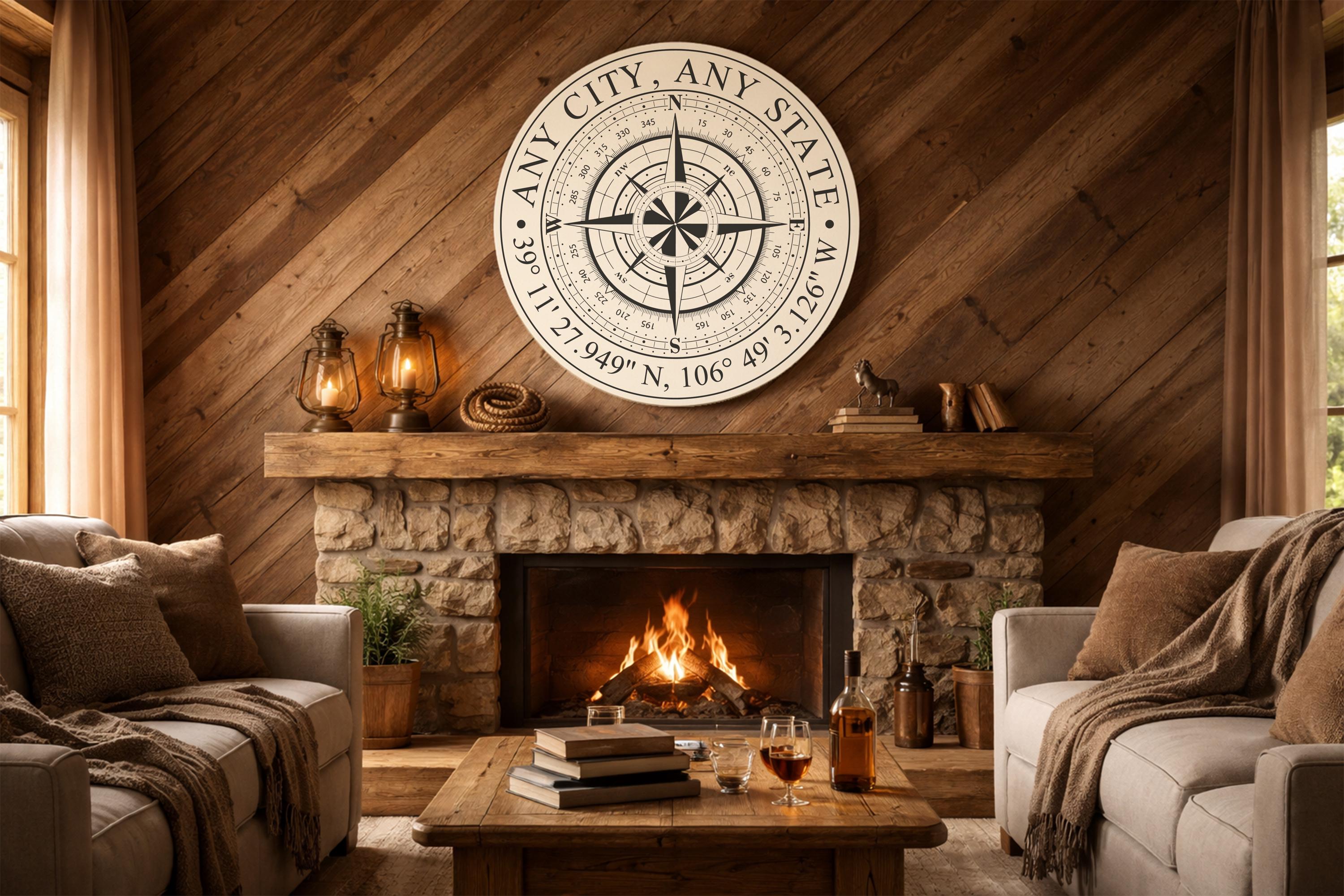 Customizable Compass Rose SVG • Lightburn File Included • Laser ...