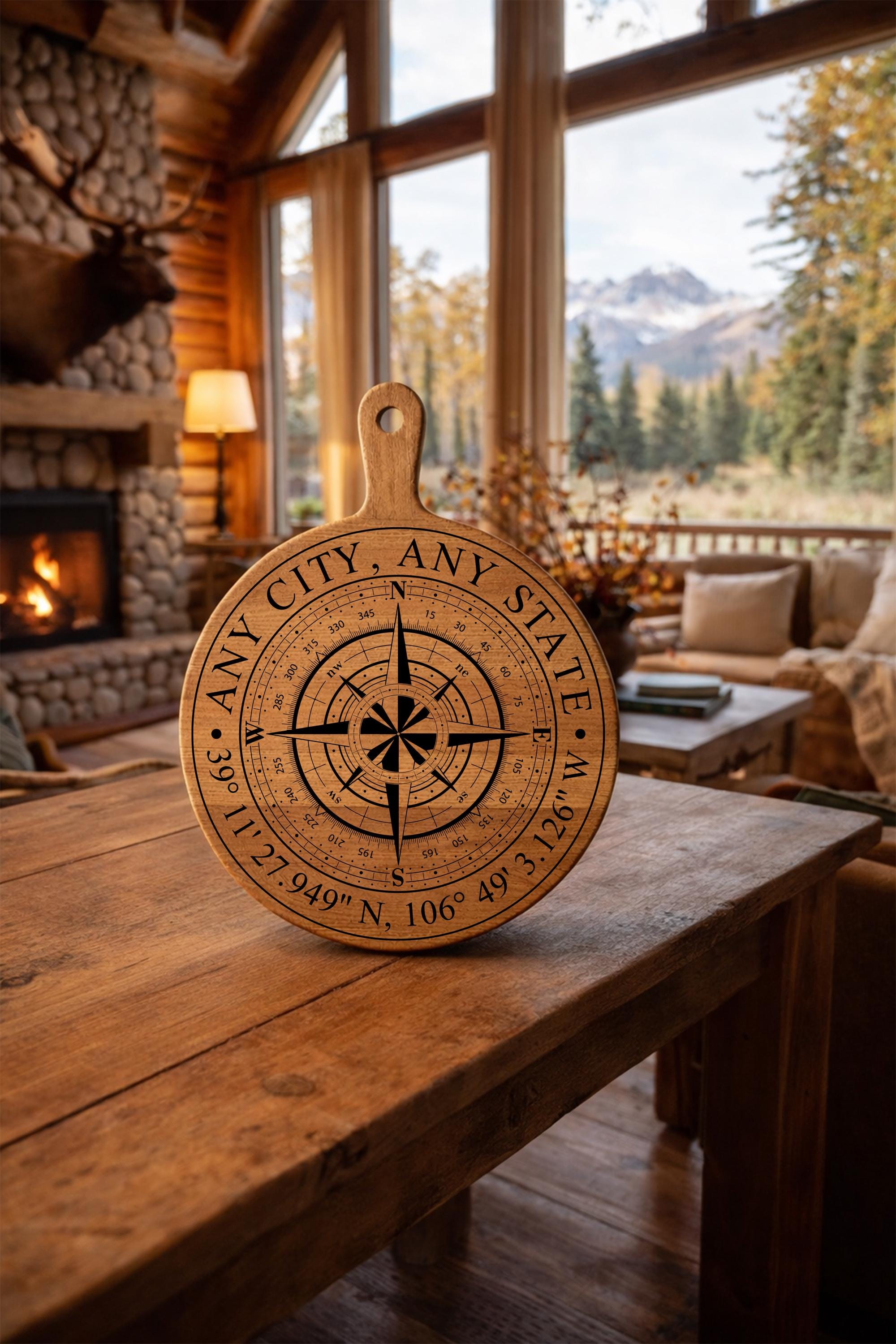 Customizable Compass Rose SVG • Lightburn File Included • Laser ...
