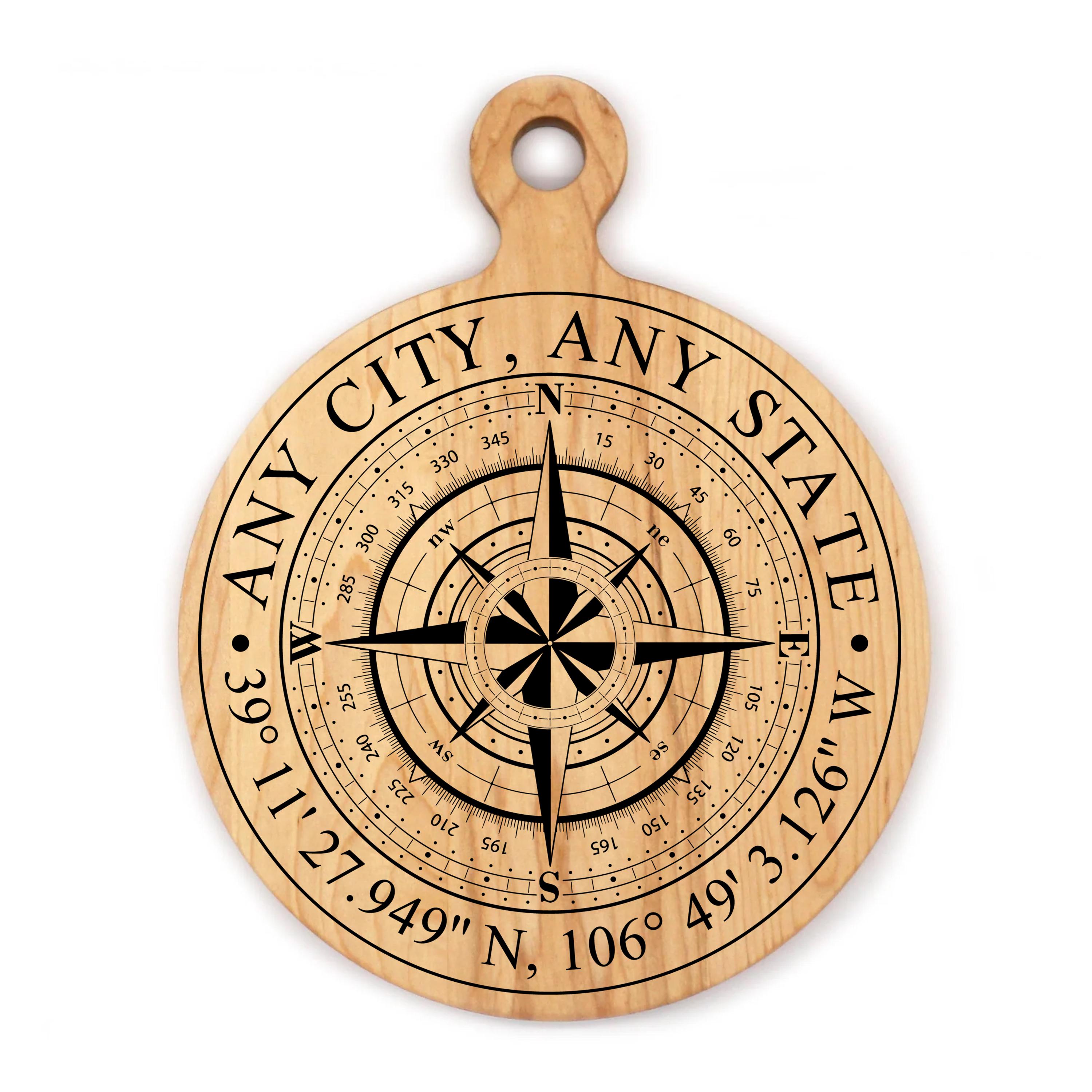 Customizable Compass Rose SVG • Lightburn File Included • Laser ...