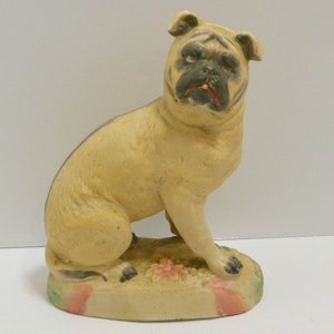 Pug Dog Figurine, Anitique Pug, Porcelain Pug, Pug Gift