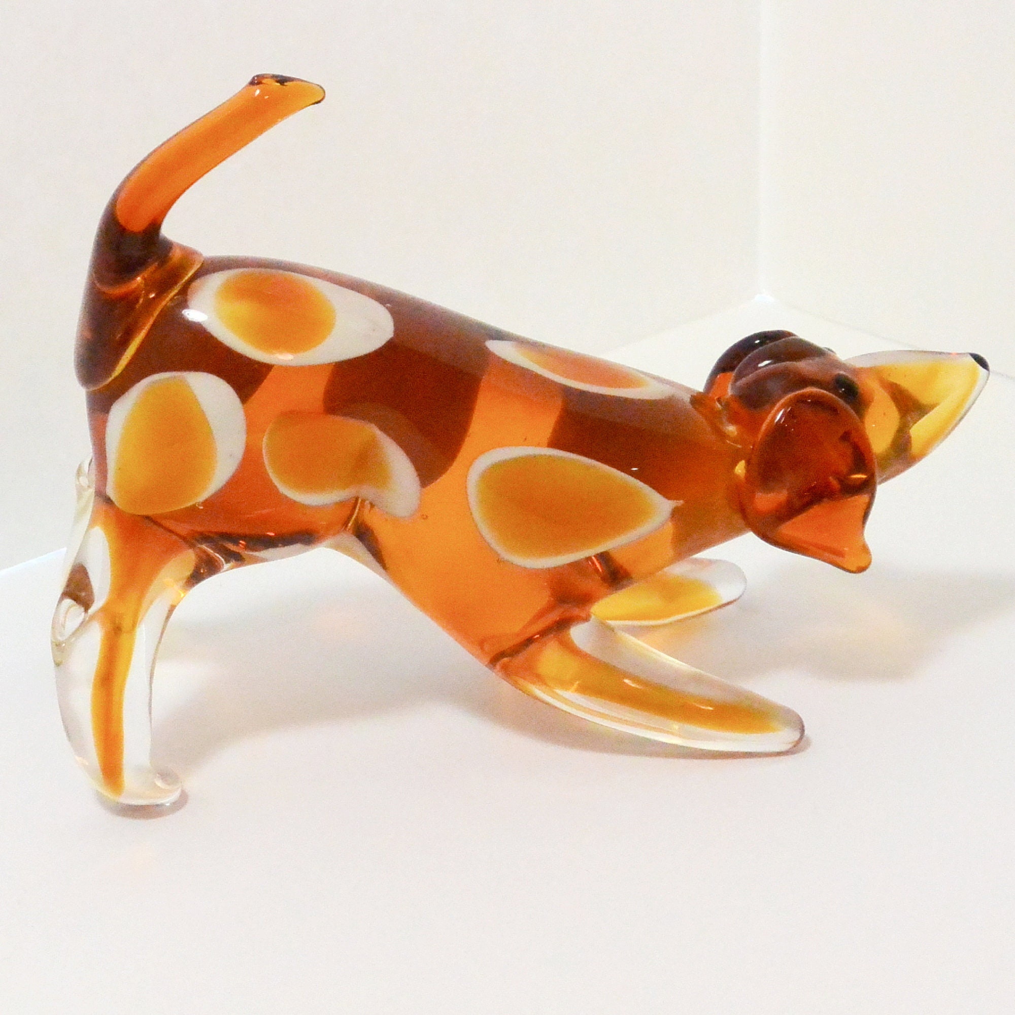 Murano Glass Dog, Vintage Glass Dog, Murano Glass Figurine, Vintage Dog