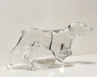 Vintage Baccarat Crystal Pointer Dog Figurine, B. Augst Design