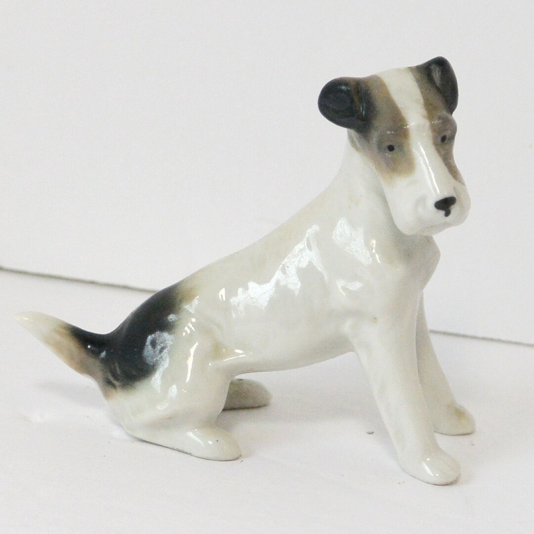 Porcelain Fox Terrier Figurine Vintage Dog Fox Terrier Etsy
