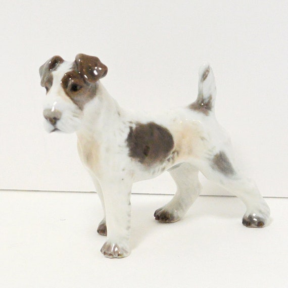 Dahl jensen Wire haired Fox Terrier Mint Vintage Porcelain Wire