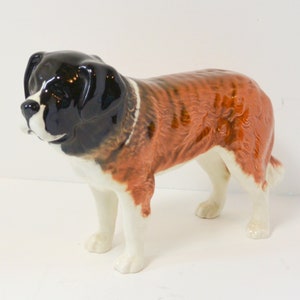 Vintage Porcelain Saint Bernard Dog Figurine, Beswick Dog, Saint Bernard Gift, Vintage Porcelain Dog, Collectible Saint Bernard