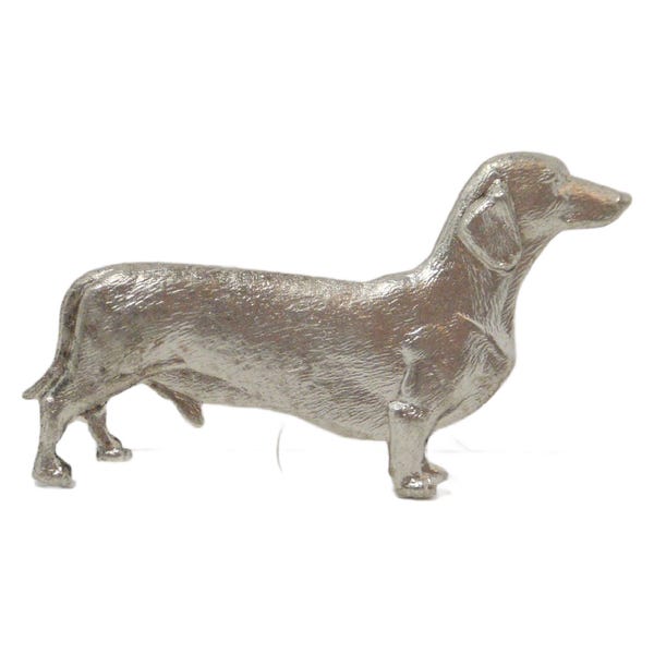 Vintage Silver Dachshund Pin, KENART Smooth-Haired Dog Brooch
